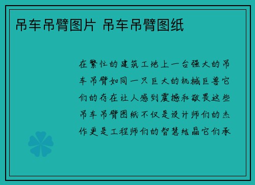 吊车吊臂图片 吊车吊臂图纸